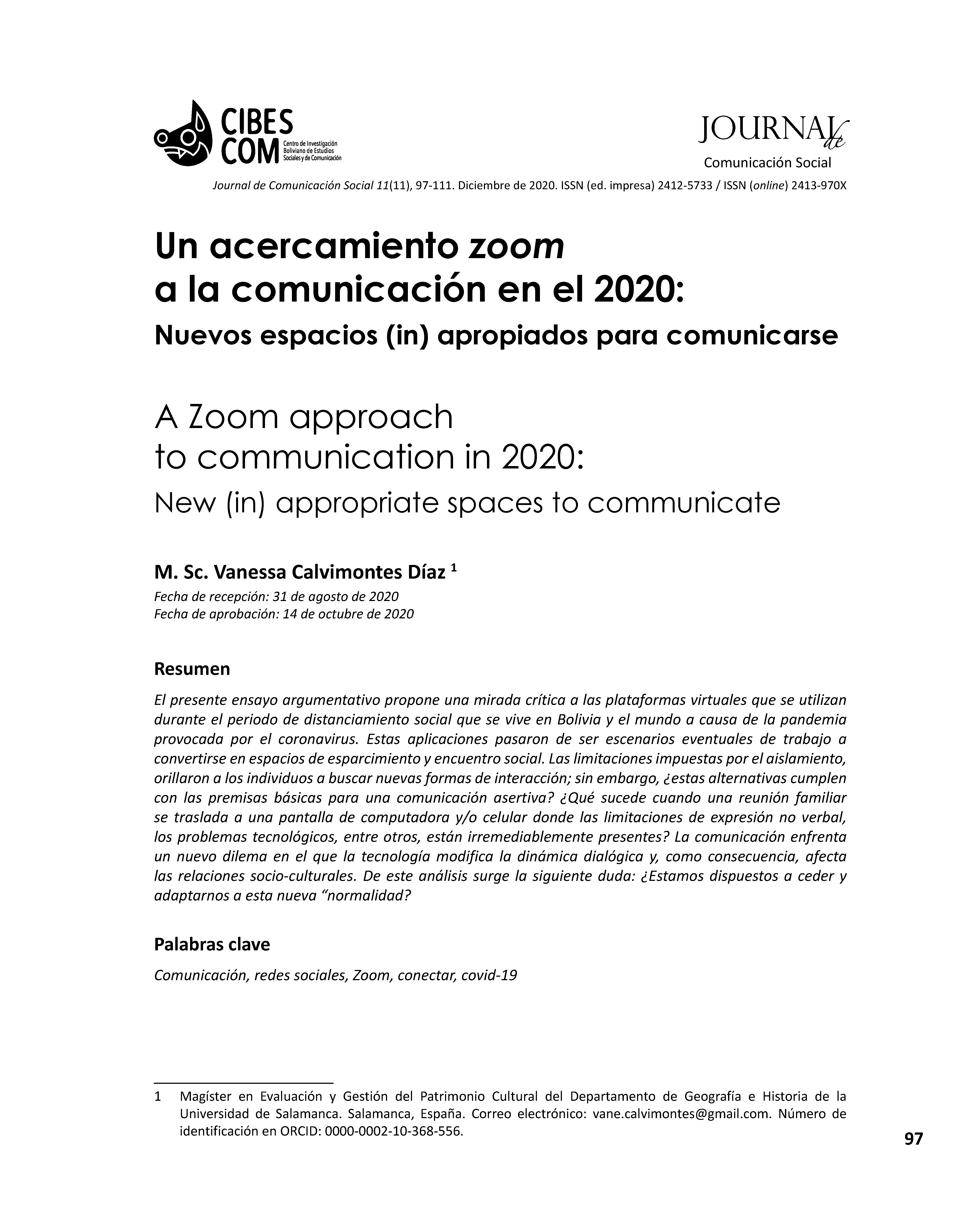 Un acercamiento zoom a la comunicación en el 2020