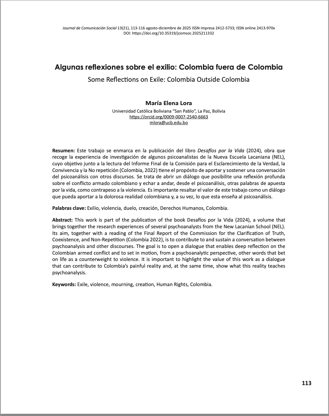 Algunas reflexiones sobre el exilio: Colombia fuera de Colombia   