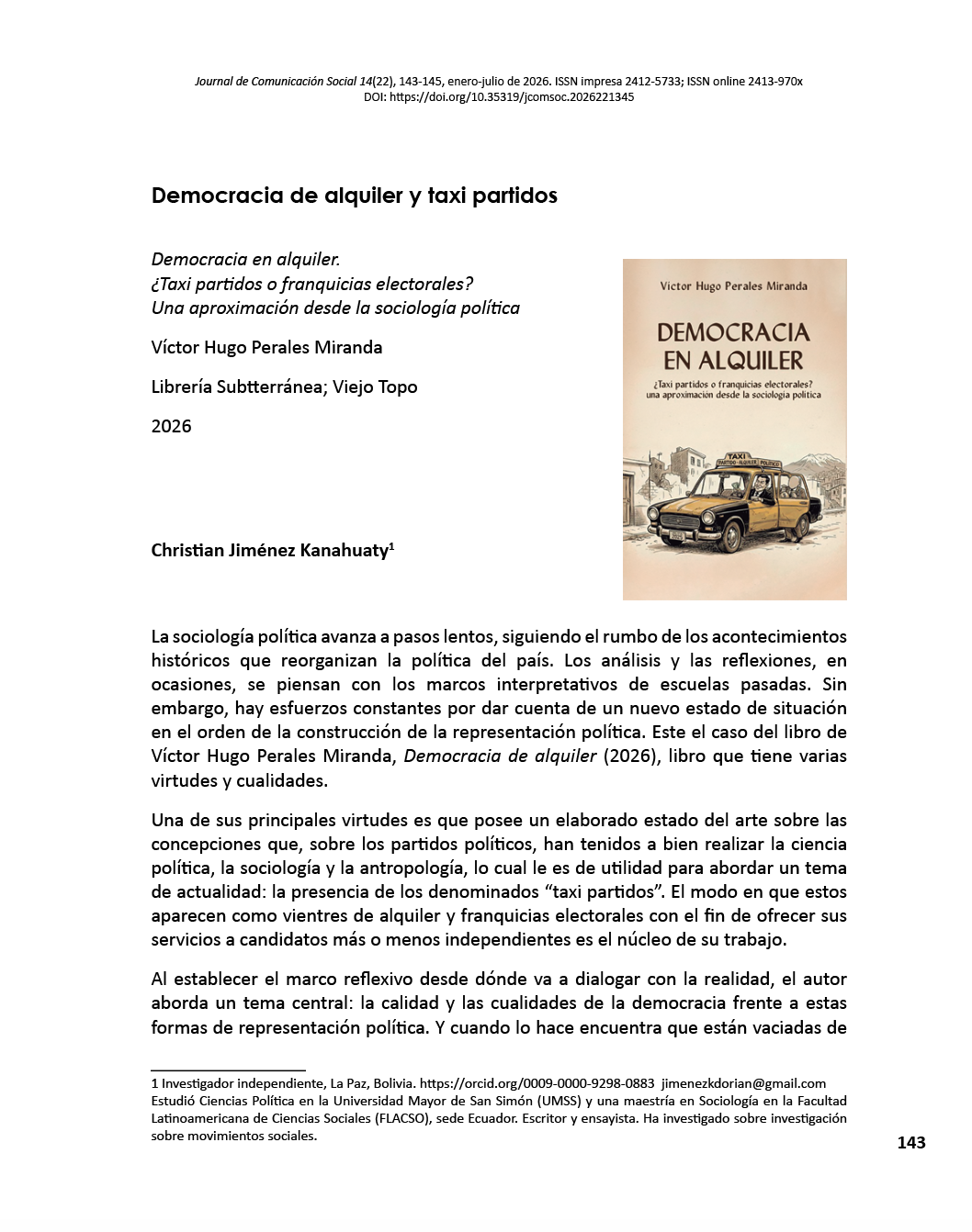 Democracia de alquiler y taxi partidos